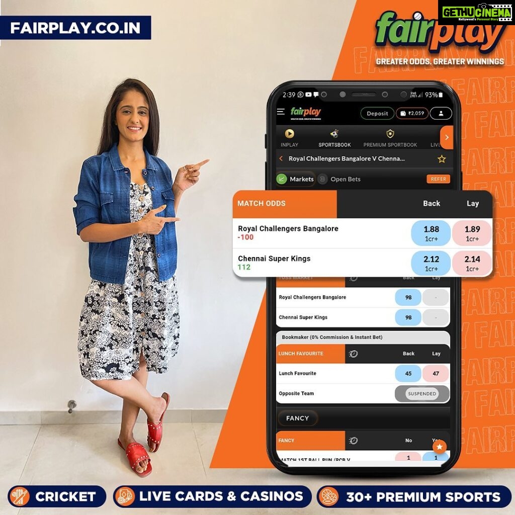 Ayesha Singh Instagram - Use Affiliate Code AYESHA300 to get a 300% first and 50% second deposit bonus. Stand the best chance to make huge profits this IPL season with Fairplay, India's premier sports betting exchange! Enjoy free live streaming (before TV), Bet smart and experience the ultimate IPL betting thrill only with Fairplay! 🏏 Play cricket, football, tennis and 30+ premium sports! 💸 300% first and 50% second deposit BONUS! 💰5% Lossback Bonus on Every IPL Match! 🏧 Instant withdrawals, anytime anywhere! Register today, win everyday 🏆 #ad #IPL2023withFairPlay #IPL2023 #IPL #Cricket #T20 #T20cricket #FairPlay #Cricketbetting #Betting #Cricketlovers #Betandwin #IPL2023Live #IPL2023Season #IPL2023Matches #CricketBettingTips #CricketBetWinRepeat #BetOnCricket #Bettingtips #cricketlivebetting #cricketbettingonline #onlinecricketbetting