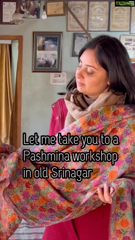 Bhanushree Mehra Instagram - Exploring the world of pashmina in Old Srinagar was a mesmerizing experience that left me in awe of the dedicated artisans and their intricate craftsmanship. It was a truly eye-opening journey that I am immensely grateful for, thanks to the wonderful arrangements made by @kashmirwalks . . . . . #oldsrinagar #kashmirtour #kashmir #pashmina #pashminaworkshop