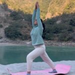 Bhanushree Mehra Instagram – Missing these peaceful & rejuvenating moments spent practising yoga by the river at @ragarishikesh 
.
.
.
.
.
#findyourpeace #mindfulmovement #yogabytheriver #rishikesh Rishikesh