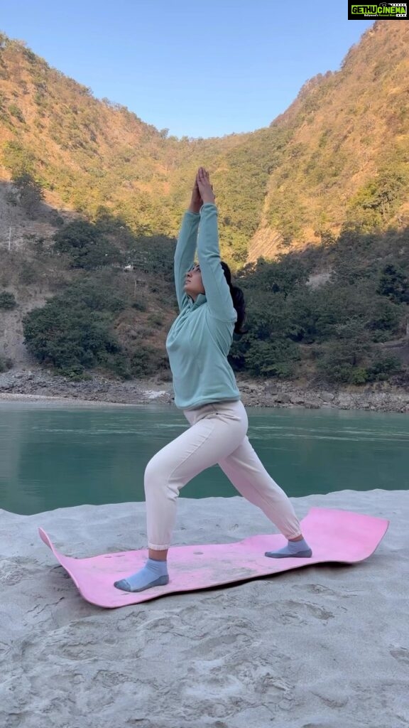 Bhanushree Mehra Instagram - Missing these peaceful & rejuvenating moments spent practising yoga by the river at @ragarishikesh . . . . . #findyourpeace #mindfulmovement #yogabytheriver #rishikesh Rishikesh