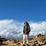 Bhanushree Mehra Instagram - That’s just me with a pretty backdrop ! . . . . #auliuttarakhand #auliskiresort #auli Auli, Uttrakhand, India
