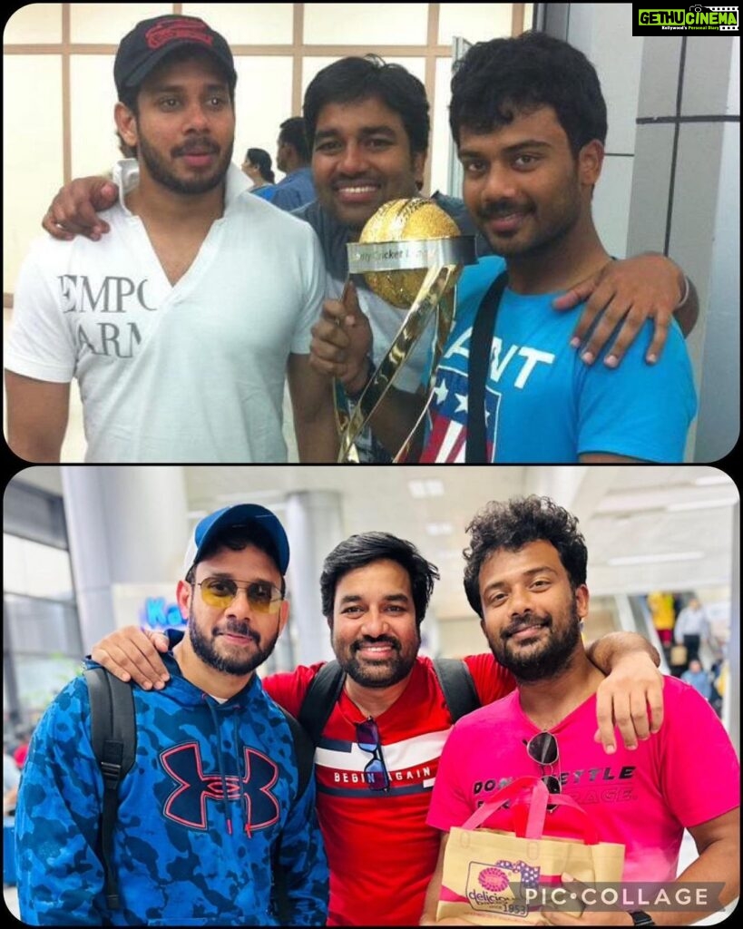 Bharath Instagram - 11 years ago and now !! Time flies but friends and friendships stays 😀🤗🤝 #cclmemories #cricket #friends