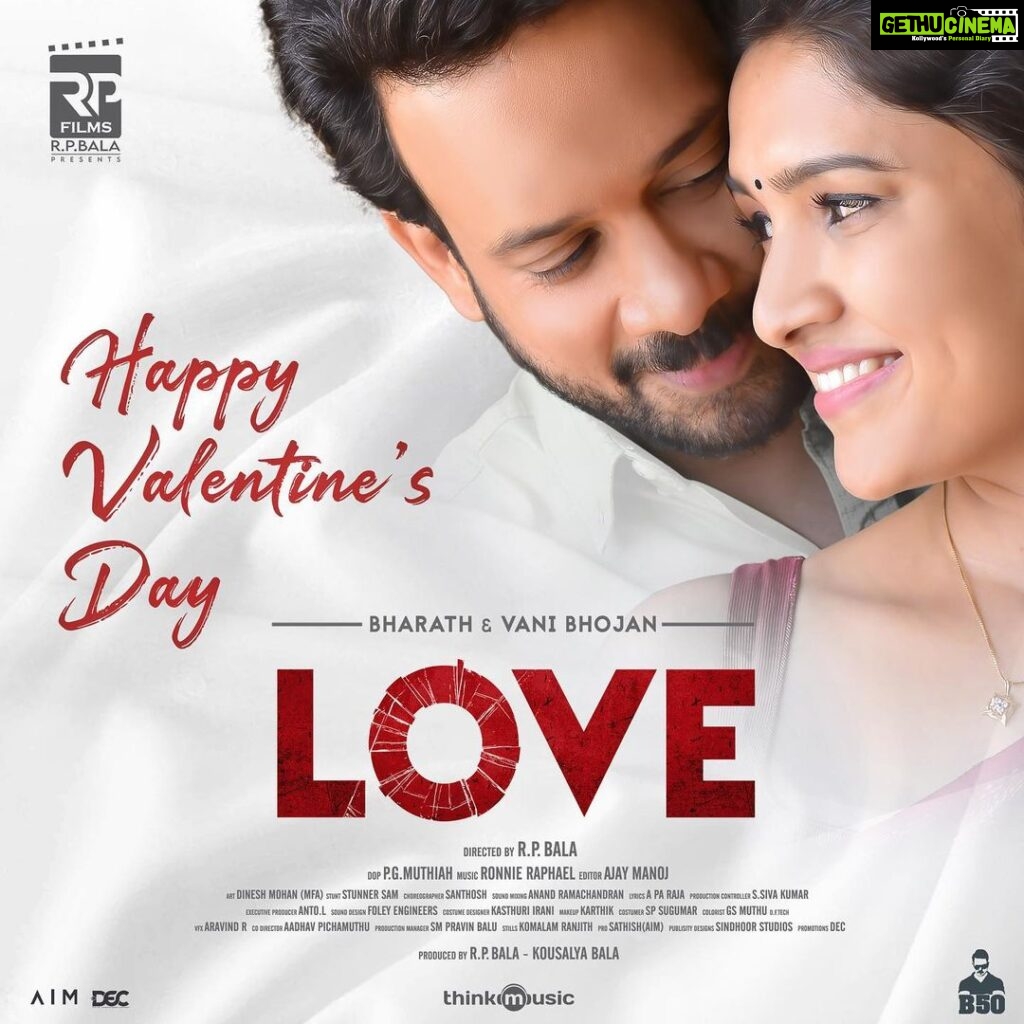 Bharath Instagram - Team #Love wishes everyone a happy #ValentinesDay.Let this day be filled with lots of love & happiness.❤ The romantic thriller is on the way to theatres soon! https://youtu.be/U4rFIXmV2Ew #LoveTeaser @vanibhojan_ @rpfilms_official @rpbalaofficial @ronnie.raphael @p.g.muthiah @rajakrishnan_mr @actor_vivekprasanna @iamswayamsiddha @stunner_sam @a.pa.raja @iantoprasanth @an_editor_ajmj @thinkmusicofficial @teamaimpro @decoffl