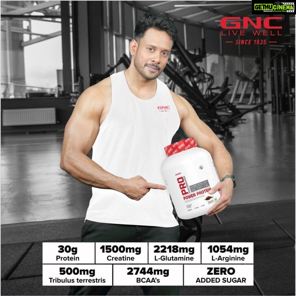 Bharath Instagram - Enthralled to use this revolutionary product of GNC Pro Performance Power Protein it helps Increases Muscle Mass Builds Muscle Strength Boosts Energy & Endurance Gives Extra Muscle Pump Speeds Up Recovery Easy on Stomach I recommend - A must use it. I Tested , I trusted ,Now it's your Turn. #Guardiangnc#GNCINDIA#gnclivewell