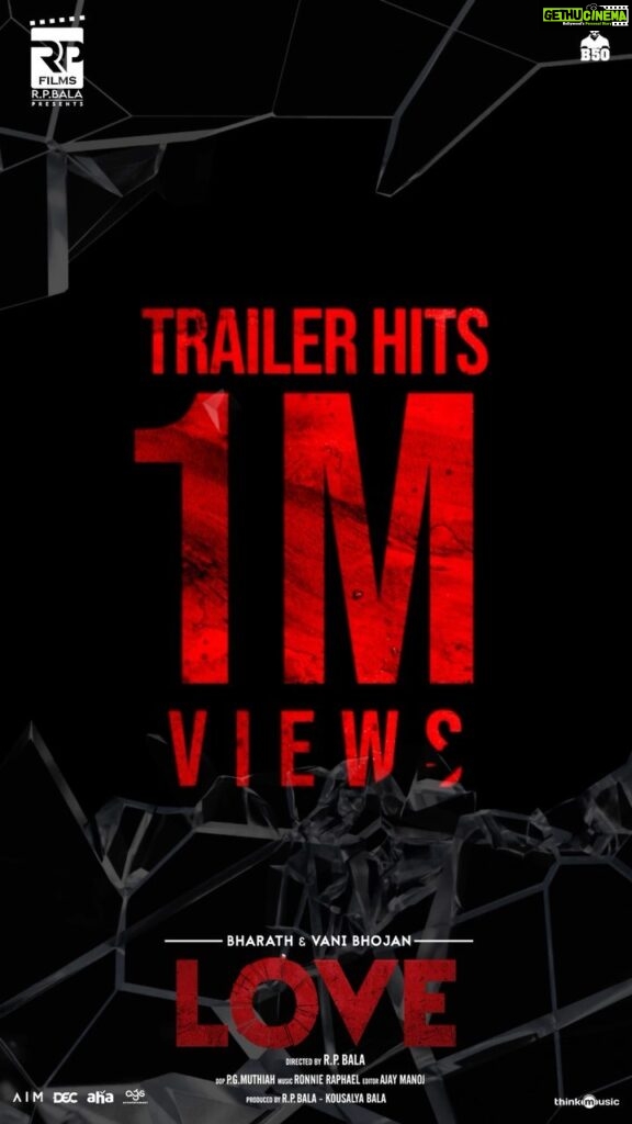 Bharath Instagram - #love trailer hits 1 million and counting !! In theaters from July 28th