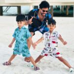 Bharath Instagram – Happy 5th birthday ma boys !! Five is fabulously, fantastically fun.. just like you both . Love you both to the moon and back 🥥. #happybirthday #aadhyan #jayden #fathersons #love