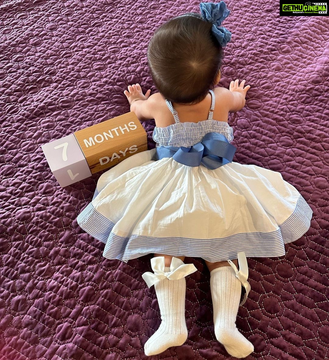 Bipasha Basu Instagram - Mishti 7 months ❤️🧿Roar!!!! #devibasusinghgrover #monkeylove