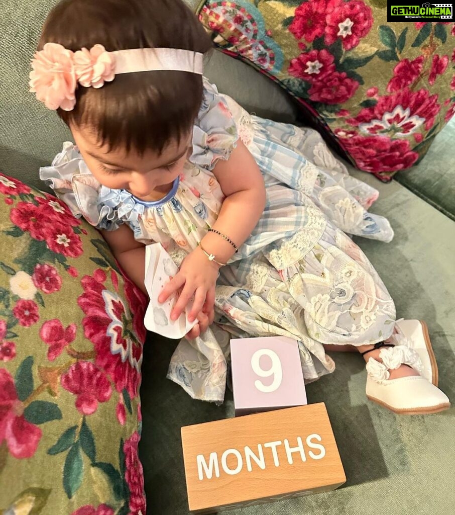 Bipasha Basu Instagram - Our Devi turns 9 months ❤🧿🙏 Wanted to thank everyone for all the love and blessings for her 🧿🧿🧿🧿🧿🧿🧿 Grateful to all 🙏 Our Braveheart Baby is a warrior princess❤🧿🧿🧿🧿🧿🧿🧿 Durga Durga 🙏Jai Mata Di 🙏