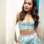 Catherine Tresa Instagram - Wearing your Monday blues💙 #nomondayblueshere #pocketsfullofsunshine #mebeingme #summervibes Outfit : @virsheteofficial Accessories: @palmonas_official @auorstudio Styled by : @manogna_gollapudi Captured by: @adrin_sequeira makeup : @makeup_by_lavanya Hair :@venkymakeupstudio Assisted by @venkatbattula1