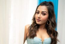 Catherine Tresa Instagram - Wearing your Monday blues💙 #nomondayblueshere #pocketsfullofsunshine #mebeingme #summervibes Outfit : @virsheteofficial Accessories: @palmonas_official @auorstudio Styled by : @manogna_gollapudi Captured by: @adrin_sequeira makeup : @makeup_by_lavanya Hair :@venkymakeupstudio Assisted by @venkatbattula1