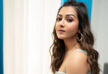 Catherine Tresa Instagram - Wearing your Monday blues💙 #nomondayblueshere #pocketsfullofsunshine #mebeingme #summervibes Outfit : @virsheteofficial Accessories: @palmonas_official @auorstudio Styled by : @manogna_gollapudi Captured by: @adrin_sequeira makeup : @makeup_by_lavanya Hair :@venkymakeupstudio Assisted by @venkatbattula1