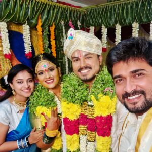 Chandan Kumar Instagram - Happy Married Life @monisha.7 and Shobith ❤️❤️❤️ god bless you both..🎁👏🤩❤️🎊🎊🎉🎉