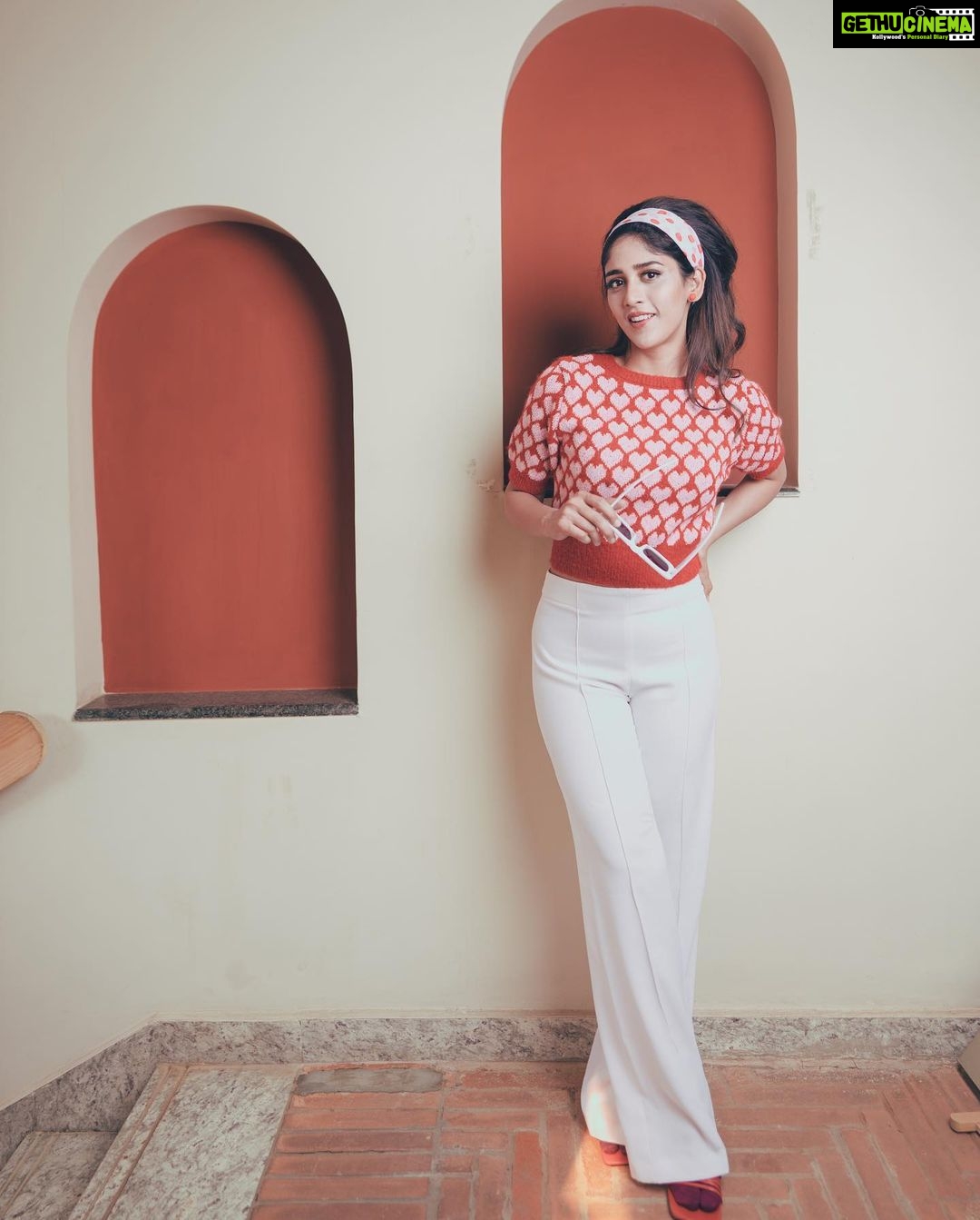 Chandini Chowdary Instagram - Romanticizing my life like I’m in a Wes Anderson film. Photography: @shaktismaran Styling: @aishwarya128 MUAH: @saikrishnabandari assisted by @crafted_hair_by_her Location: @hog_india #wesanderson