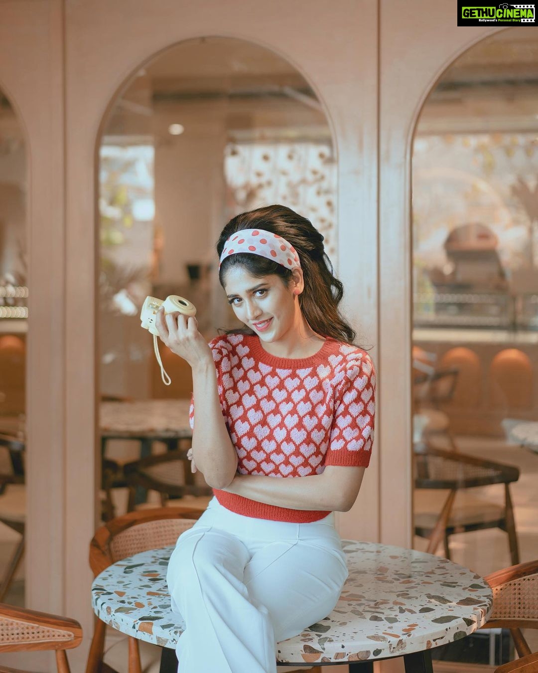 Chandini Chowdary Instagram - Romanticizing my life like I’m in a Wes Anderson film. Photography: @shaktismaran Styling: @aishwarya128 MUAH: @saikrishnabandari assisted by @crafted_hair_by_her Location: @hog_india #wesanderson
