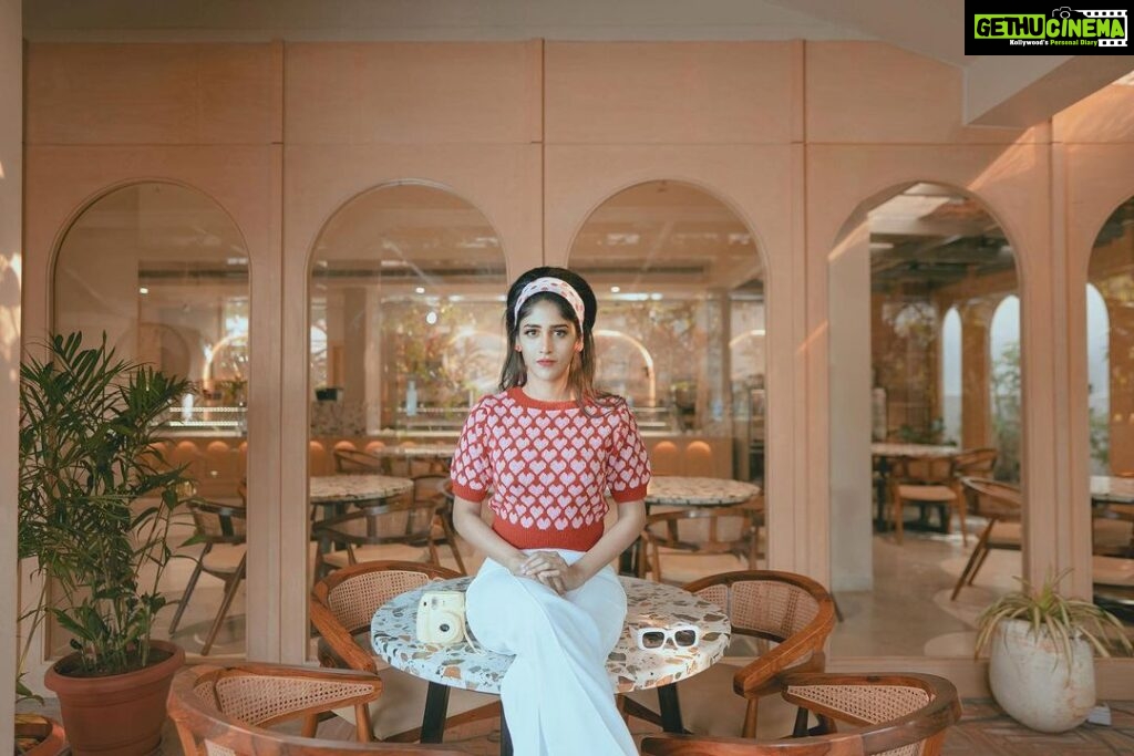 Chandini Chowdary Instagram - Romanticizing my life like I’m in a Wes Anderson film. Photography: @shaktismaran Styling: @aishwarya128 MUAH: @saikrishnabandari assisted by @crafted_hair_by_her Location: @hog_india #wesanderson
