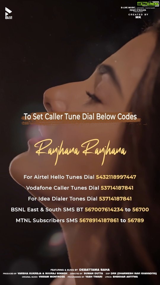 Debattama Saha Instagram - Do bless them with @debattama_sah’s voice with the above codes✨ Dial these codes and make #Ranjhana your caller tune. Presented to you by #SanjayKukreja, @remodsouza & @blivemusic.in Created: @mkblivemusic Produced: @varshablive & @suurajsinngh Singer & Featuring: @debattama_sah Directed: sumondutt DOP: @drkphotography_ Lyrics: @shekharastitwa Original Music: @vikrammontroseofficial Programmed by: @yashtiwariyasham Channel Head: @iamsajan #CallerTune #CallerTuneCodes #StreamingNow #BLive #BLiveMusic #Ranjhana #SongOutNow #Debattama #DebattamaSaha #DebattamaSahaOfficial #ComingSoon #Songs #UpcomingSong #Trending #Love #Simping #SoulfulSong #RomanticSong #LoveSong #Original #Love #MusicVideo #InstaMusic #Singer #NewRelease #NewSongAlert #2023release