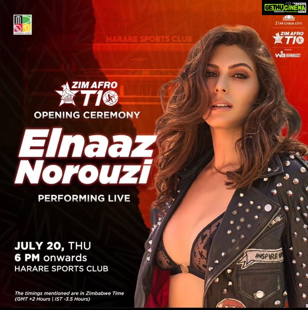 Elnaaz Norouzi Instagram - Performing LIVE tomorrow in the Harare Stadium 🏟💥 Opening the @t10league Watch the show LIVE on colors khel 18 and JioCinema 😍 20 th July 9:30 PM IST! Also watch out for my stories!!! اجرای زنده فردا در استادیوم هراره آفریقا 🏟 خیلی هیجان زده ام، همه رو براتون استوری میکنم ، همراهم باشید 🥰 #cricket #t10league #africa #lalalove #live #liveperformance #dance Harare, Zimbabwe