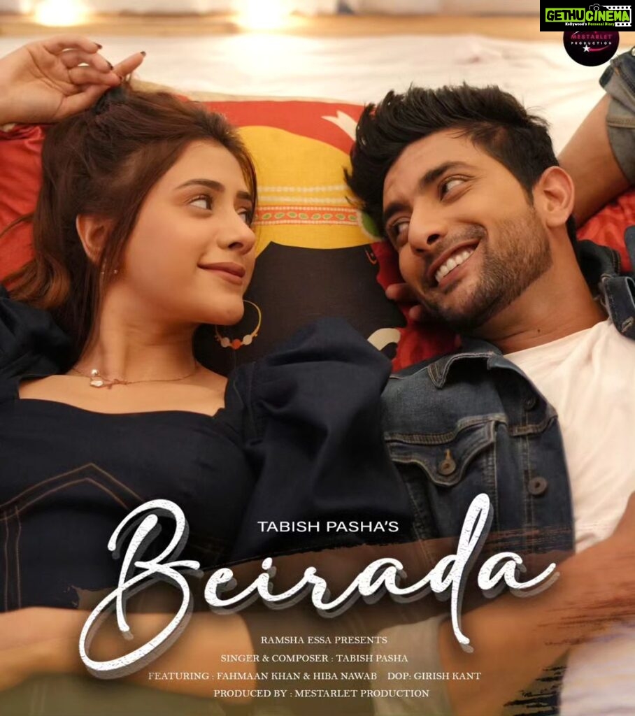 Fahmaan Khan Instagram - Finding love when it's least expected is the best kind of love you can find. Bas ho jata hai pyar #BEIRADA 🤩🤩 Catch the full song on 16th May exclusively on @mestarlet YouTube channel @hibanawab @tabish_pasha @mestarlet @ramshashares @oceanmediapr #BEIRADA #fahmaankhan #hibanawab #tabishpasha #mestarletproductions