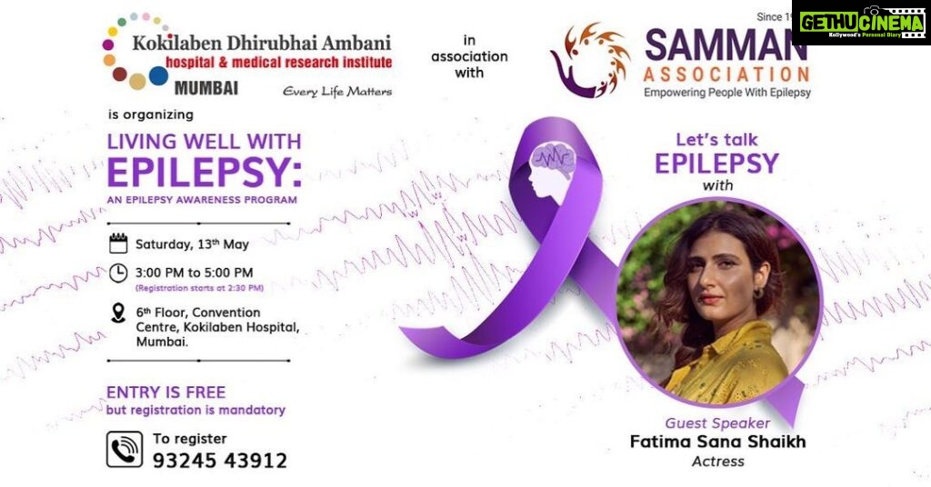 Fatima Sana Shaikh Instagram - Living with epilepsy : epilepsy awareness programme is on the 13th may, 3 pm. For anyone who would like to learn about the condition, or is just curious. Do come. :) Hope to see epilepsy warriors and their loved ones there too. #epilepsy #epilepsyawareness