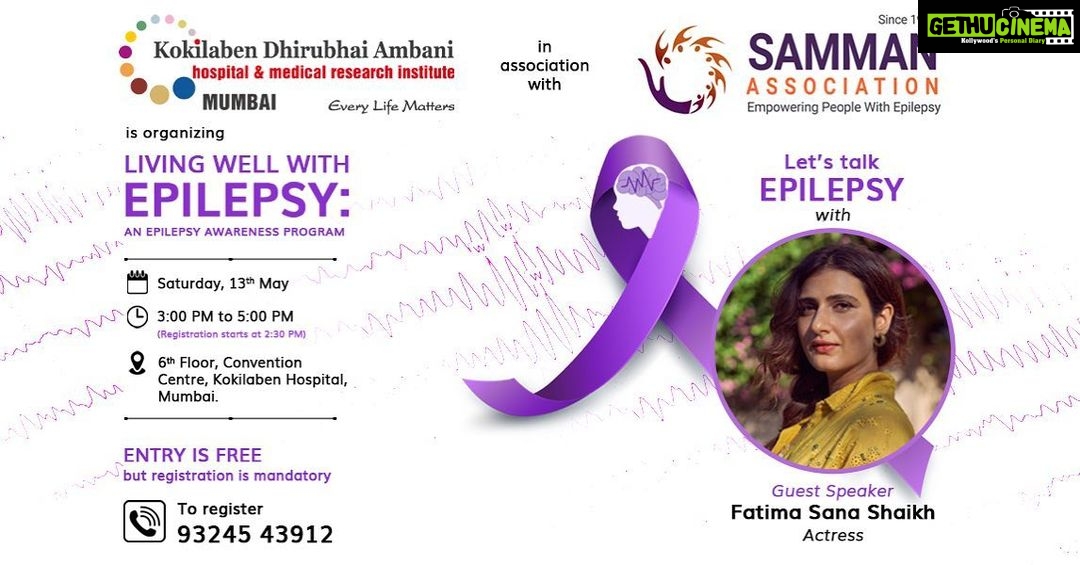 Fatima Sana Shaikh Instagram - Living with epilepsy : epilepsy awareness programme is on the 13th may, 3 pm. For anyone who would like to learn about the condition, or is just curious. Do come. :) Hope to see epilepsy warriors and their loved ones there too. #epilepsy #epilepsyawareness