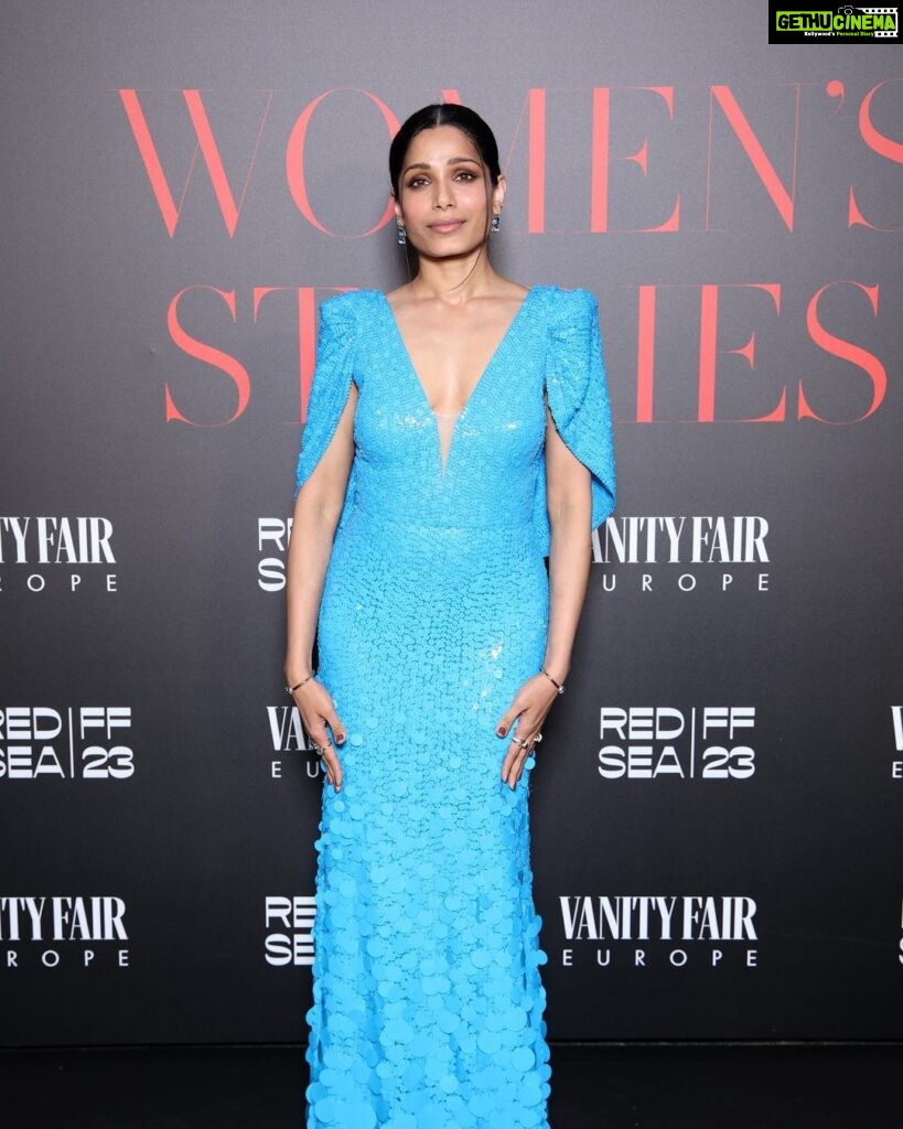 Freida Pinto Instagram - 24hrs in Cannes to celebrate the remarkable and impactful contributions of women in the world of cinema, both in front and behind the camera, at The Women's Stories Gala. @redseafilm #WomensStories #VFEuropeXRedSeaIFF Hôtel du Cap-Eden-Roc