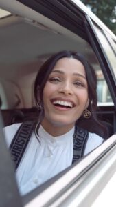 Freida Pinto Instagram - @voguemagazine joined me on my trip to Mumbai to see @dior’s pre-fall 2023 show! I took them to see alma mater, St. Xavier’s College, before a visit with @mariagraziachiuri @chanakya.in s Chanakya Atelier, and, of course, a pow wow with the woman herself @MariaGraziaChiuri. To wrap up the most beautiful day we gathered to attended the larger-than-life runway show held at the Gateway of India. Thank you to everyone who made this day happen. Mumbai - मुंबई