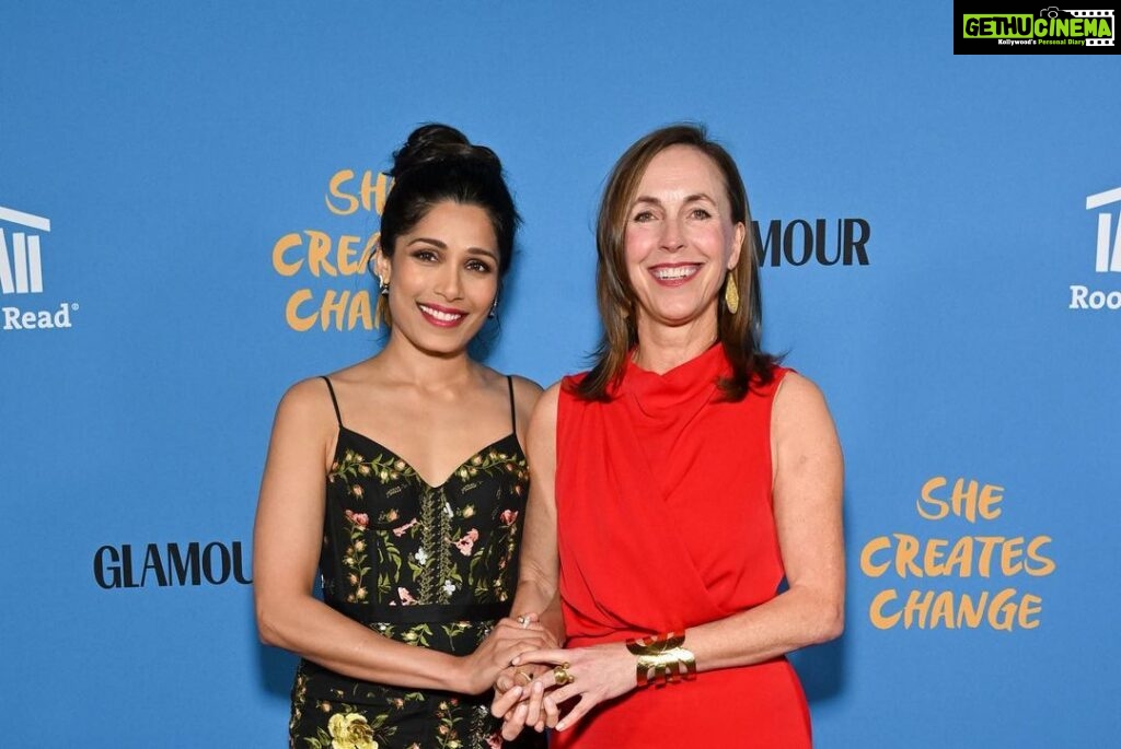 Freida Pinto Instagram - I couldn’t have asked for a more beautiful night celebrating @roomtoread with so many amazing people, including my dear friend @marthaadams who introduced Room to Read to me so many years ago. I continue to be inspired by this community of #changemakers led by the wonderful @gkmurali — from the educators, mentors, authors, illustrators and students who believe World Change Starts with Educated Children. I'm so excited for our next chapter together in producing #SheCreatesChange, the first nonprofit-led animation and live action film project to promote gender equality, premiering October 2023. You may even hear a familiar voice in one of the episodes. 😁 New York, New York