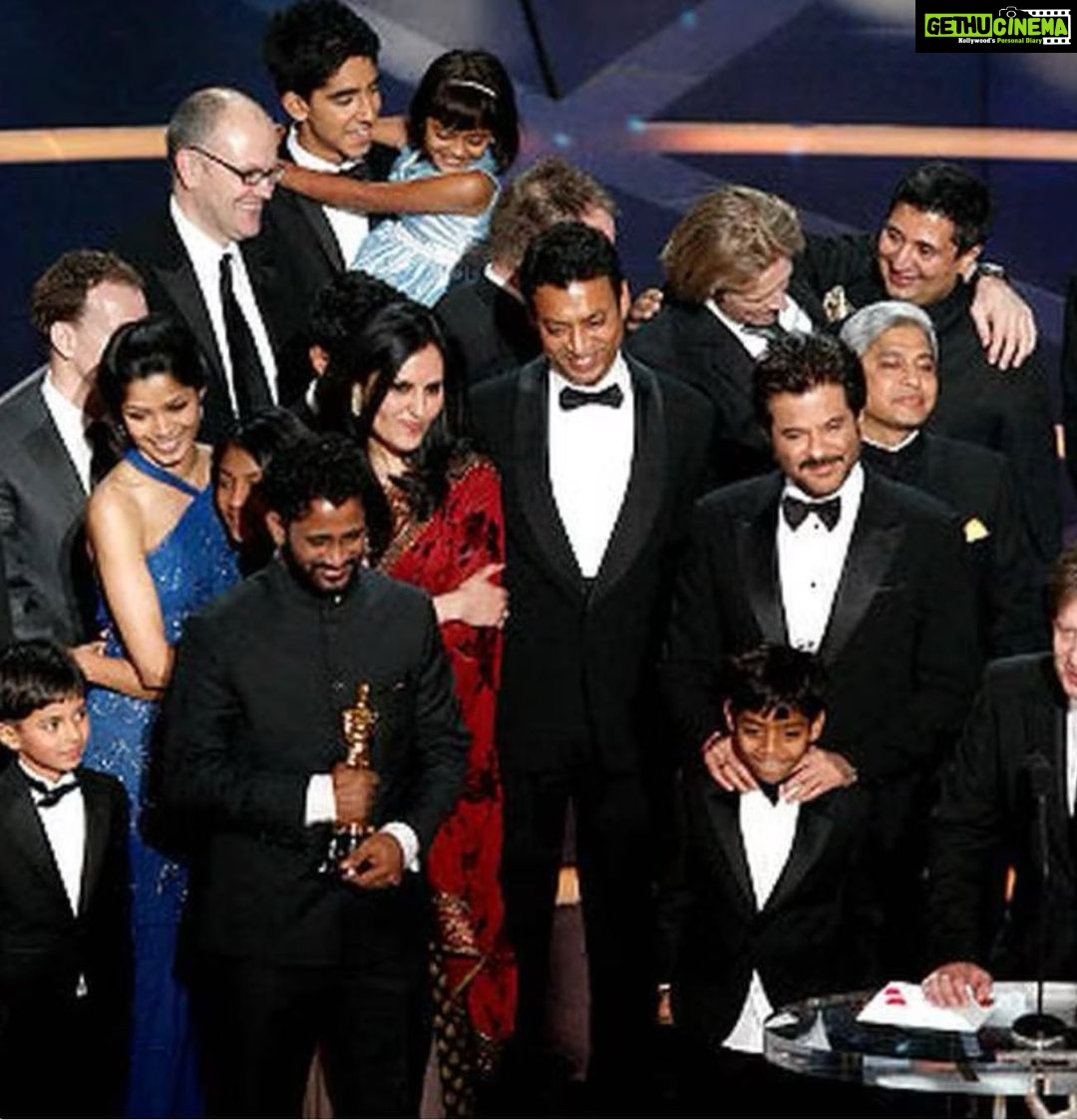 Freida Pinto Instagram - Every year around this time I feel so much nostalgia about this little engine that could called Slumdog Millionaire. It was such a glorious celebration of the underdog. The misfit that came kicking and screaming into the world and touched so many hearts and minds. It's been 14 years and our little baby that almost went straight to DVD ( fact!) still brings up the same kind of unadulterated joy and hope to me and many around me. I sometimes still have moments of disbelief but the older I get I've learned to own the little achievements because it was against all odds and it was no mean feat. Believe it..this happened! And you deserve it! I also want to remember Irrfan Khan who isn't with us anymore as well as Satish Kaushik passed away a few days ago. Two legends from the Indian film industry. Hope you are reunited in the afterlife and having your own party. Also do not miss Dev hoisting the then little Rubina Ali to take in that enormous moment. We could feel the support from every corner of that room. It's been an absolute marvelous journey of peaks and valleys since then but will save that for another time. Congratulations to all the nominees this year and to all the great work of art in cinema that may not have been nominated. You told your story your way and that in itself is an incredible feat. Los Angeles, California