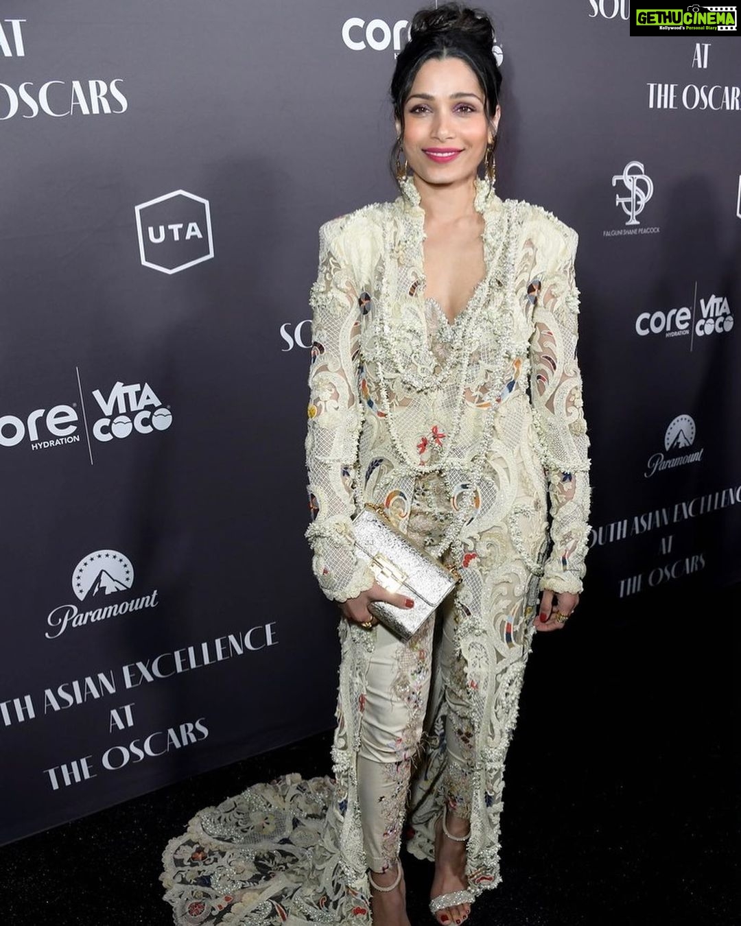 Freida Pinto Instagram - Last night I celebrated South Asian Excellence at the Oscars with my excellent ladies. These women have been doing the real work for a long time and I felt so blessed that they chose me to be their date for the evening. Los Angeles, California