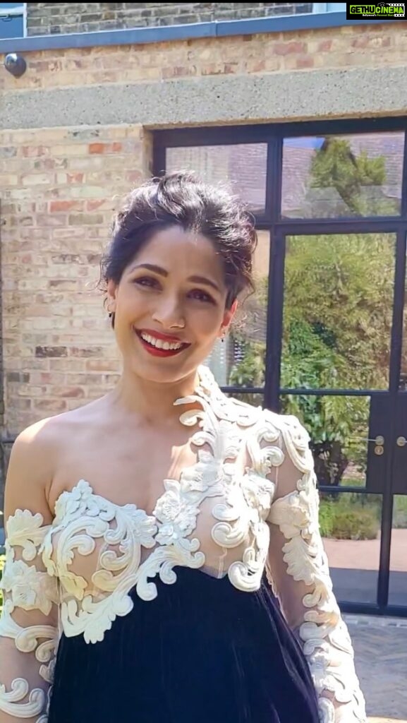 Freida Pinto Instagram - That feeling when a dress makes you feel this special… What clothing does this for you? London, United Kingdom