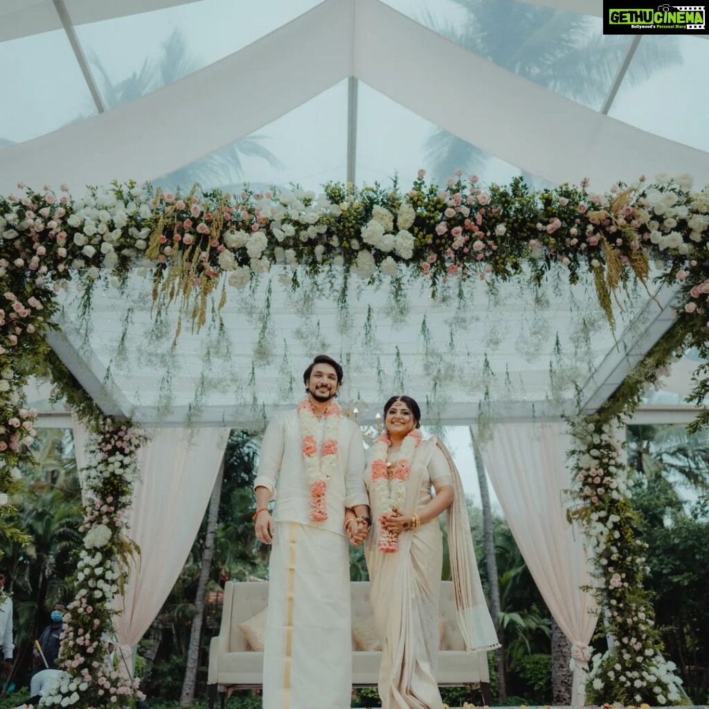 Gautham Karthik Instagram - The most magical moment of our lives❤️ ♾️ This wouldn't have been possible without the help of a few people. The first person who came on board for our wedding was @jacksonjamesphotography ❤️ Thank you jackson for being so supportive, understanding and for introducing us to the team of @the_hue_story Roshini and Suman, the two main pillars of this wedding. Thank you guys for making our wedding look so beautiful. You guys are the best ❤️ Reshma a big hug for all the help you did by styling us up exactly the way we had imagined @shimmerme.co ❤️ Thank you @vanithaprasad for all the last minute help you did for me and you did it beautifully. ❤️ Saloooo I have only one thing to tell you! You are the best and we love you a lot @teamdiamondartistry ❤️ Thank you Rekha and the team of Green Meadows, you guys have been so understanding. Providing excellence in your service and hospitality❤️ Finally a big thank you to all our family, friends, media and well wishers for always extending your love and support to us❤️❤️❤️ Green Meadows Resort