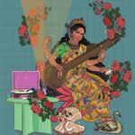 Isha Talwar Instagram - Happy Basant Panchami✨ May we always be guided by Ma Saraswati and thrive in love and creativity 🌸 Thank you @stewtea for creating beautiful artwork 🪔 Feel free to reach out to her to lighten up your homes :) #basantpanchami #springishere #artists #masaraswati #basantritu #artists