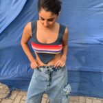 Isha Talwar Instagram - Blue on blue on blue 🥏 @studiokuko @tado55 @curiocottagejewelry Top @ripcurl_usa Bottoms by @dhruvkapoor 💙 #eventdiaries #scribbles #embroideredpants