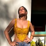 Isha Talwar Instagram - @theyellowdiary ft @shilparao 💛💛💛 Loved dancing for this one - link in bio :) Finally wearing @bodements_ by the sweetest @dibzoo 💙 Styled by @asulkr 🤍 Hmu @samson_lei 💜 Shot at @thespace.juhu❤️ Sundays are for loving,you see ! 💚 #corsetsthatletyoubreathe🖤