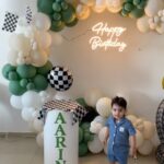 Ishaara Nair Instagram – What an end to our baby boy’s birthday party ❤️🎉🎊 thank you guys for joining us ❤️🎊🎉 #friendslikefamily #secondbirthday #oursweetboy #aarinturnstwo Dubai Marina