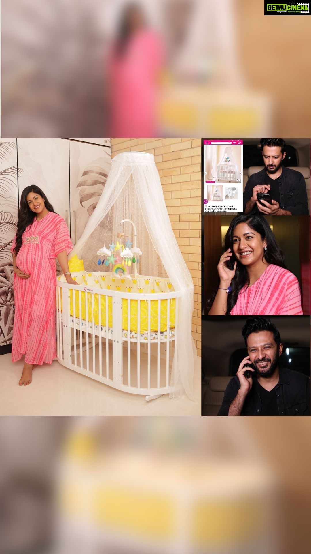 Ishita Dutta Instagram - @vatsalsheth Thank you Huny for the beautiful surprise ๐ and satisfying my pregnancy craving for this superb HunyHuny Cot for our Baby! Its the best thing we have in our Babyโs Nursery, equipped with multiple features and all safety checks.๐ If you want to checkout this amazing HunyHuny Oval Rocking Cot Visit Now www.hunyhuny.com Happy Parenting! #hunyhuny #hunyhuny_india #ishitadutta #vatsalsheth #celebmom #celebdad #momtobe #babynursery
