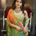 Iswarya Menon Instagram - Grace over everything 💚🧡 . 📷 @ganeshpeddireddy Stylist- @saranya_raov Outfit: @taavareclothing Accessories: @treasureboxoriginals Styling assistant- @_anok_ok Makeup- @munna_bridal_makeup Hair- @sknsankar