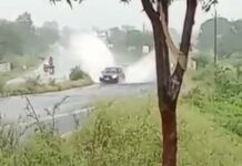 Jackie Shroff Instagram - This accident was caused due to #hydroplaning. Hydroplaning happens when a film of water builds up between your tires and the road causing the vehicle to skid. Slow down on wet roads, & keep the grip. #awareness