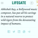 Jackie Shroff Instagram - #Tiger number is the most accurate indicator of our freshwater, fertility, rivers, air quality and overall environmental health. The vahan of Ma #Durga is the true #guardian of the #people of #India. Every #Indian #citizen must #pledge to #protect & #preserve our magnificent #biodiversity on #globaltigerday #worldtigerday @narendramodi @vicepresidentofindia @timesnow @timesofindia @natgeoindia @discoverychannelin #winner #amazingindianawards2022 #animalwelfare #swabhiman #bharat #founder @sitabaniwildlifereserve #India's first private #wildlife #reserve with wild #tiger #leopard presence. Sitabani Wildife Reserve