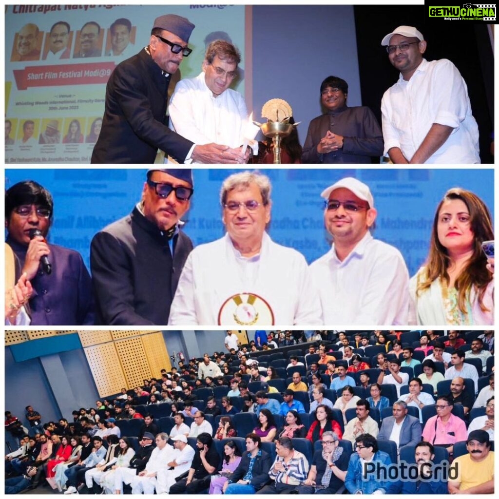 Jackie Shroff Instagram - Reposted from @subhashghai1 Thank you Sandip for the honour yesterday 🙏 Watched 3 beautiful short films on social issues at #shortfilmsfestival modi @9 initiated by bjp Chitrapat Natya aghadi n presented awards to winners along with Jackie Shroff n producer Mahaveer Jain ji. A great initiative to inspire young film makers @whistling_woods @muktaartsltd @apnabhidu @mahaveerjainfilms #Shortfilmsfestival@9Modi #bjpchitrapatnatyaaghadi aghadi @subhashghai1
