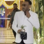 Jackie Shroff Instagram - Jackie Shroff arrives in style with this signature gift at the reception party of #iratrivedi and #madhumantena @apnabhidu #jackieshroff #jackieshroffvers #jackieshroffsir #jackieshrofffans #jackieshroffspecial #weddingreception #spotted
