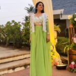Janani Iyer Instagram - About last night! 💚 outfit- @varvidesigns #gr #sangeeth