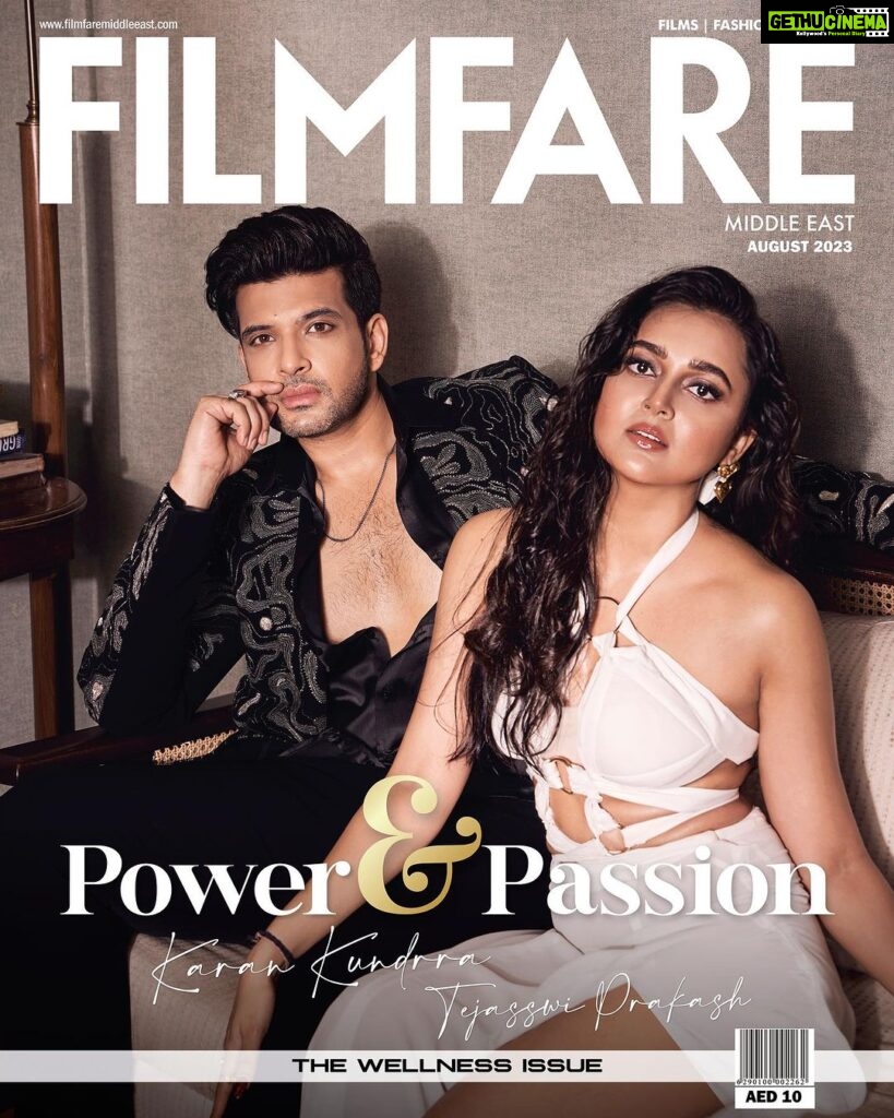Karan Kundrra Instagram - Passion, power, love… Just some of the words that best describe B-Town’s most adorable couple – Presenting our August Cover Stars Karan Kundrra and Tejasswi Prakash in their first ever Cover Story together! Theirs is a love story that people just can’t get enough of and their crackling chemistry says it all! In a tell-all candid interview with our Editor, Aakanksha Naval-Shetye, the awesome duo talk work, share some intimate secrets and reveal their take on the big M word – marriage - that everyone’s keen to know about! Check out their fun candid chat in our Filmfare Middle East August Wellness Issue! Interviewed by : @aakankshanaval_aksn Photography : @visualaffairs_va Cover designed by : @iamitcreates Interview Videos by : @jefclick @yasirstudios1986 Interview Location courtesy : @anantaradowntowndubai For Karan Kundrra Styled by : @sharanya_chandna Assisted by : @anamikajain__ Wearing : @kudratcouture Hair : Sahil Khan Makeup : Mangesh R Ghadge For Tejasswi Prakash Styled by : @natashaabothra Team : @maumsi_mitra_ @bhavini.12 @priyankaa.a_91 Outfit : @bennusehgallofficial Jewellery : @viangevintage @studioviange Bracelets : @equiivalence Footwear : @augusthaofficial Hair : @go.glam.gauri . . . . #Tejran #Tejranfam #Tejasswiprakash #karankundrra #Bollywood #coverstars #augustcover #filmfareme #ffme #filmfaremecoverstars #wellnessissue #bollywoodcouple #filmfaremiddleeast #magazine #dubai #love #karanandtejasswi #karantejasswi