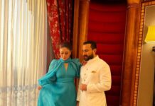 Kareena Kapoor Instagram - Never feeling blue with my man…always wearing it …♥️ @thestellarentertainmentco @redseafilm