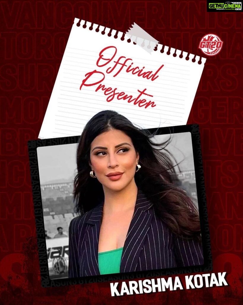 Karishma Kotak Instagram - Introducing the charismatic voice of GT20 Canada Season 3, the fabulous Karishma Kotak! 🙌 Get ready to be captivated by her engaging anchoring and infectious energy 😍 #GT20Canada #GT20Season3 #CricketsNorth #GlobalT20