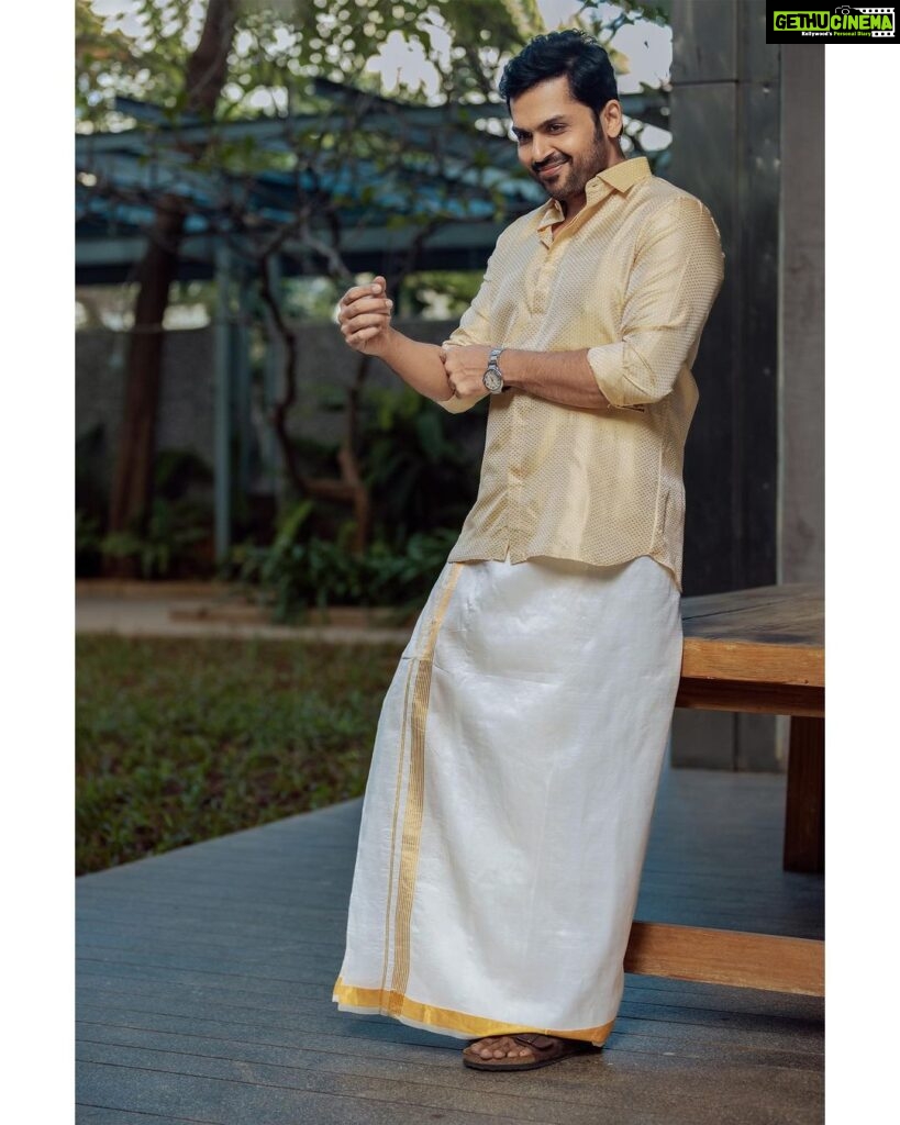 Karthi Instagram - Veshti 💛 Clicked by @arunprasath_photography