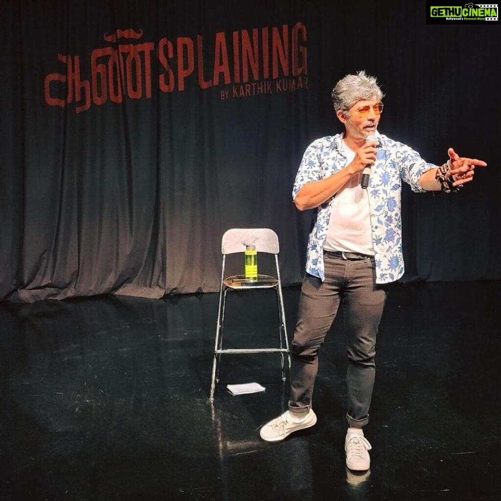 Karthik Kumar Instagram - The joy of Art: the creating, the testing, the performing. It’s a journey of the full range of emotions. Last show of 2022 wrapped up. 2023 calendar getting ready. Watch this space for more from the world of #aansplaining #standupcomedy #genderequality