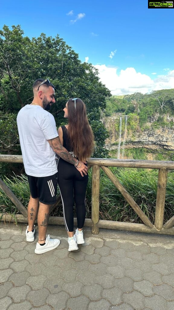 Krissann Barretto Instagram - Just found this and can’t get over it🤣 Sorry baby 🤣🙈♥ BTS from ‘With love from Mauritius’ ♥ @travelxptv #reels #funny #couple #goals #hilarious #ijustcant #nk Chamarel Waterfall, Chamarel, Mauritius