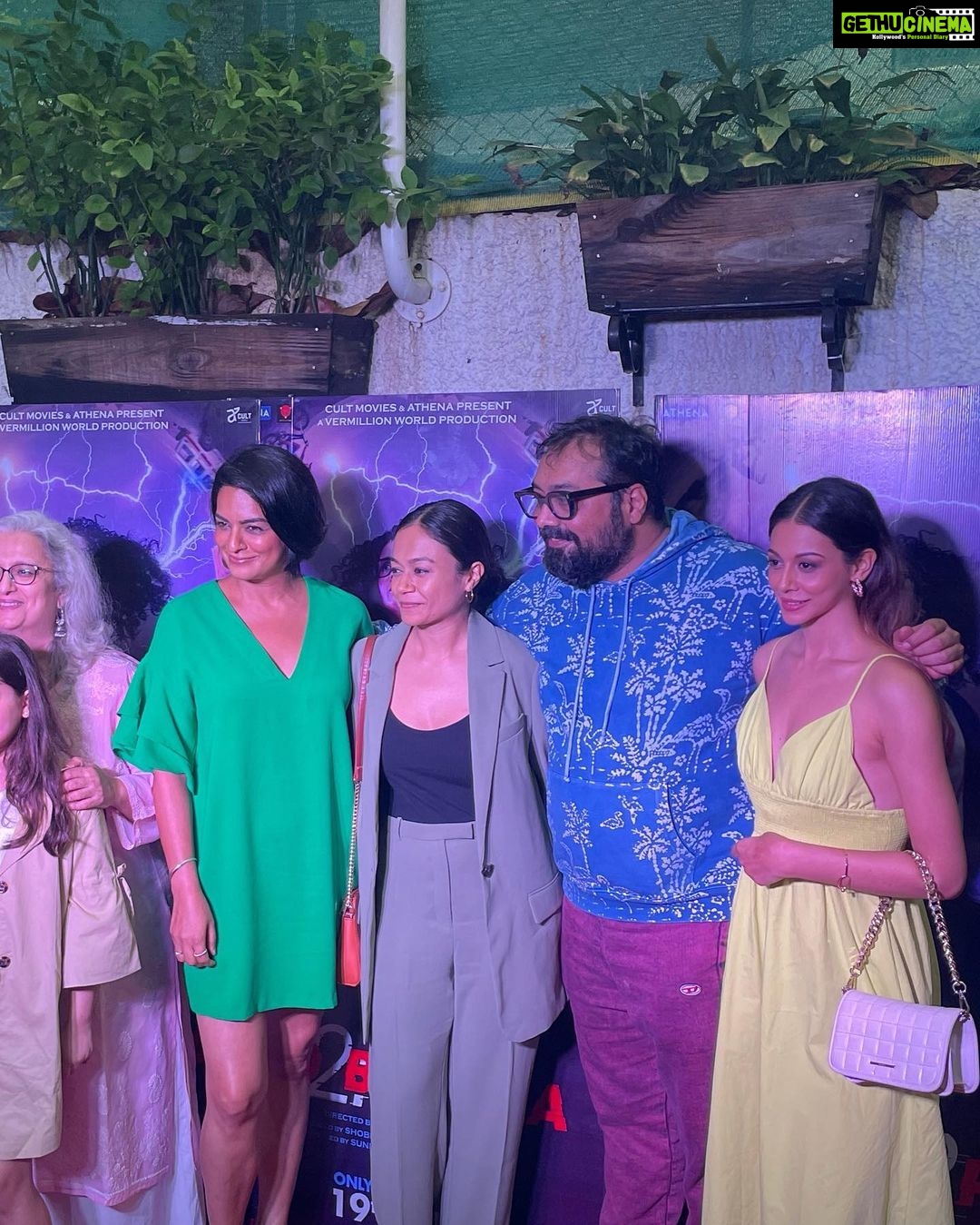 Madhurima Roy Instagram - Honoured and blessed to be a part of this gripping, edge of the seat, amazing film! With the main man @anuragkashyap10 and the cast and crew of #dobaaraa .. More pictures to follow ✨ Wearing @fancypantsofficial Hair and makeup @kimberlyfuey .. #dobaaraa #screening #premiere #cultmovies #athena #vermillion
