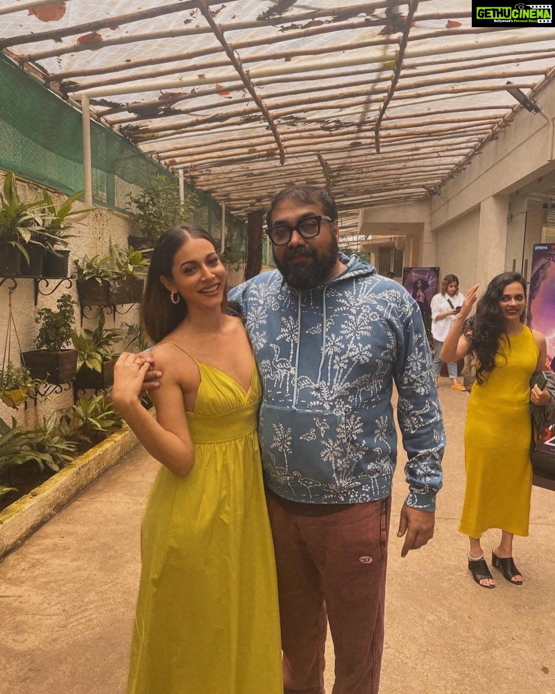 Madhurima Roy Instagram - Honoured and blessed to be a part of this gripping, edge of the seat, amazing film! With the main man @anuragkashyap10 and the cast and crew of #dobaaraa .. More pictures to follow ✨ Wearing @fancypantsofficial Hair and makeup @kimberlyfuey .. #dobaaraa #screening #premiere #cultmovies #athena #vermillion